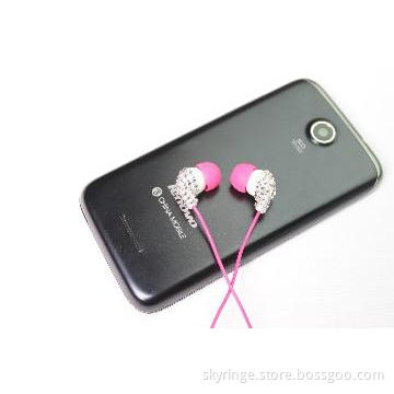 Wholesale Pink color kids headset with diamond